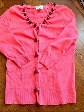Milly Coral Pink Snap Women's Cardigan
